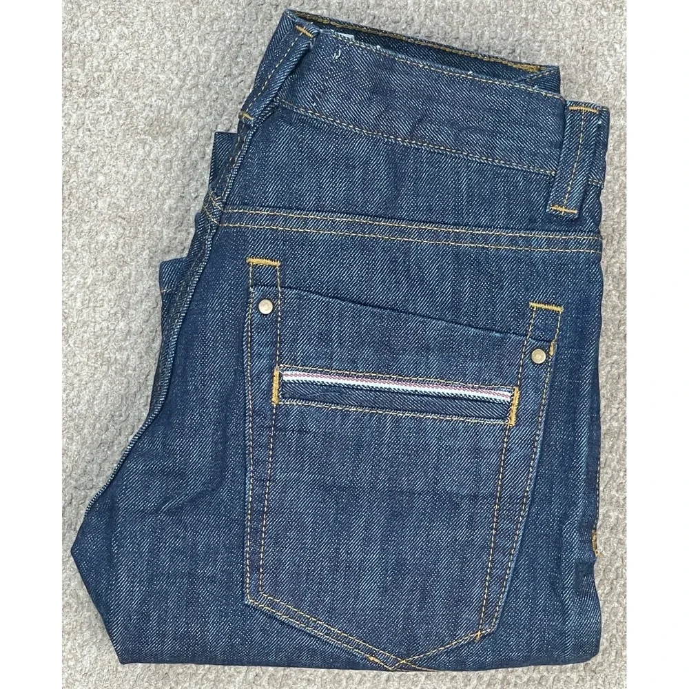Topman Moto Slim Selvedge Button Fly Men's Denim Jeans Size 26x32